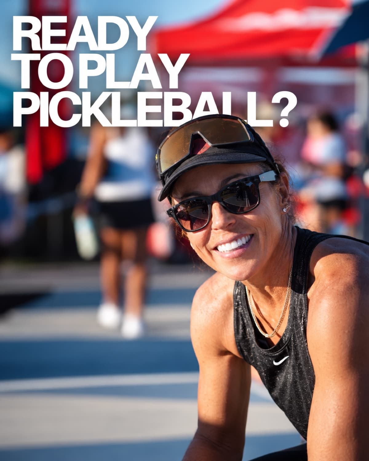 Coach Carmen Sanz, ready to play pickleball